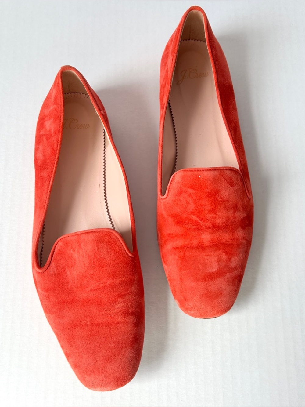 J Crew Darby Smoking Slippers orange Suede